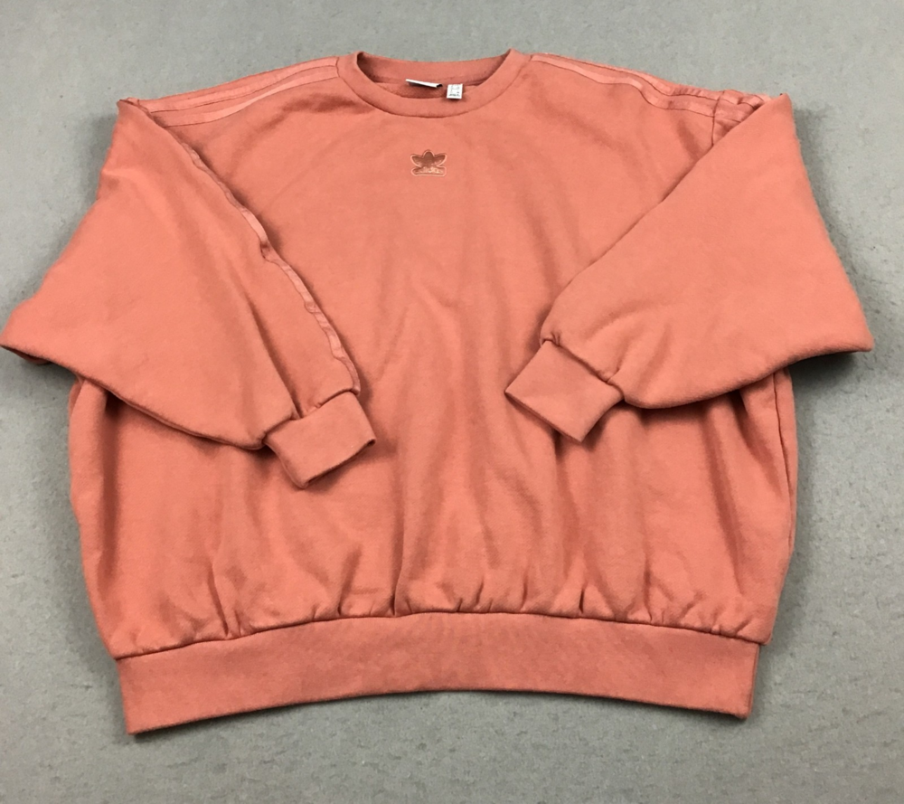 Adidas Sweatshirt Women Extra Small Pink Crewneck Fleece Pullover Trefoil XS